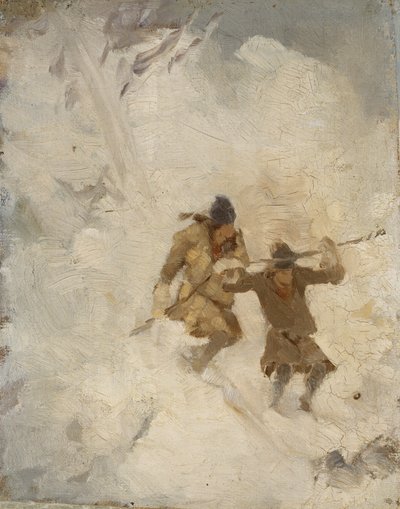 Two Skiing Lapps, Study by Anna Nordlander